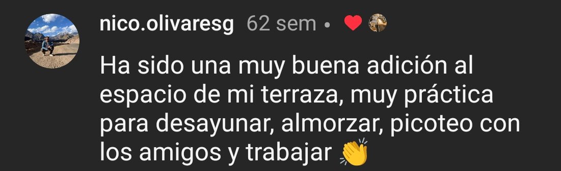 Testimonio de cliente en Instagram