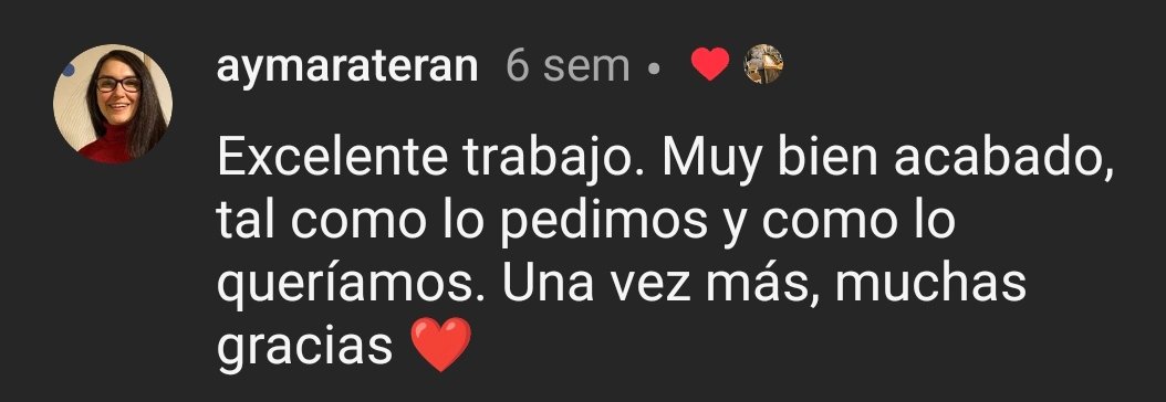 Testimonio de cliente en Instagram